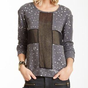 Lucca Couture Long Sleeve Sheer Cross Pullover
